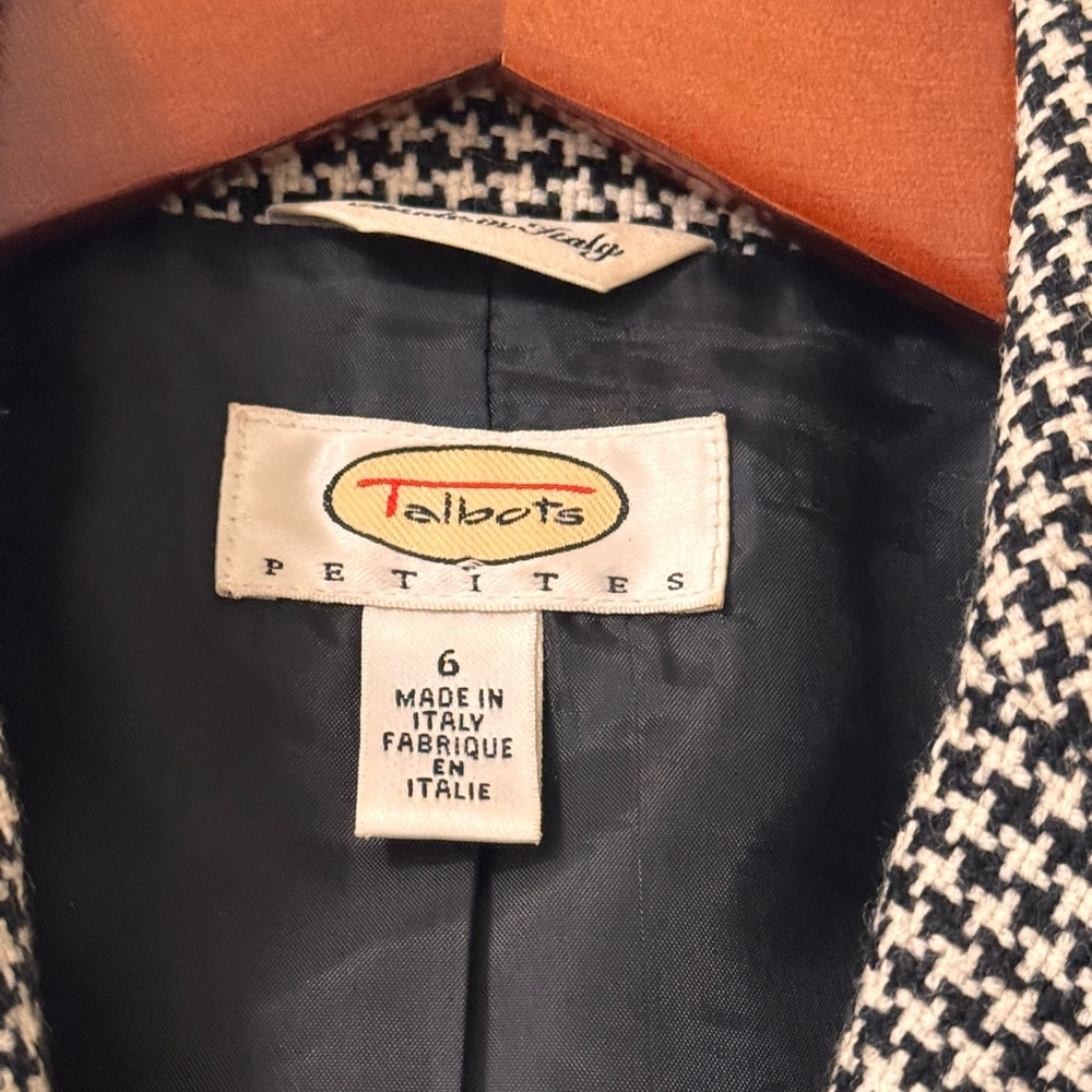 Talbots Houndstooth Wool Blazer 6 - Picture 2 of 6